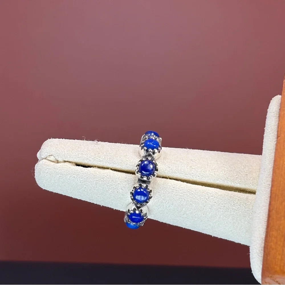 925 Sterling Silver Lapis Lazuli Eternity Ring